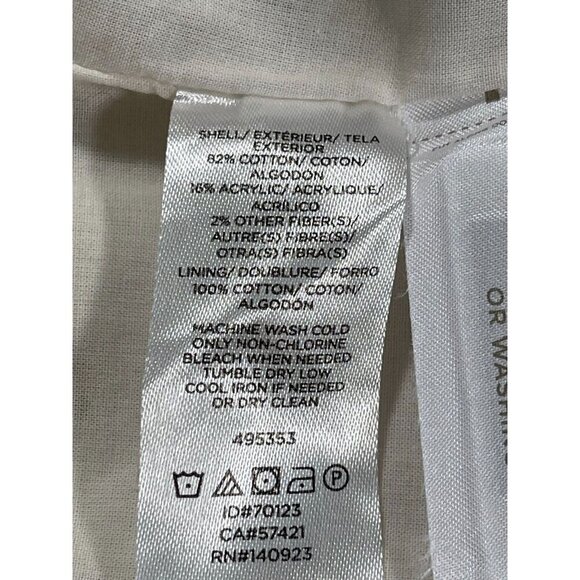 Loft Women's White Cotton Blend Striped Boucle Skirt SIZE-14 - Picture 6 of 8